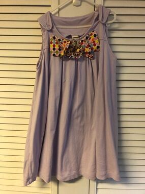 Cheval Lilac Girls' size 10 Sleeveless Dress with Polka Dot Bow
